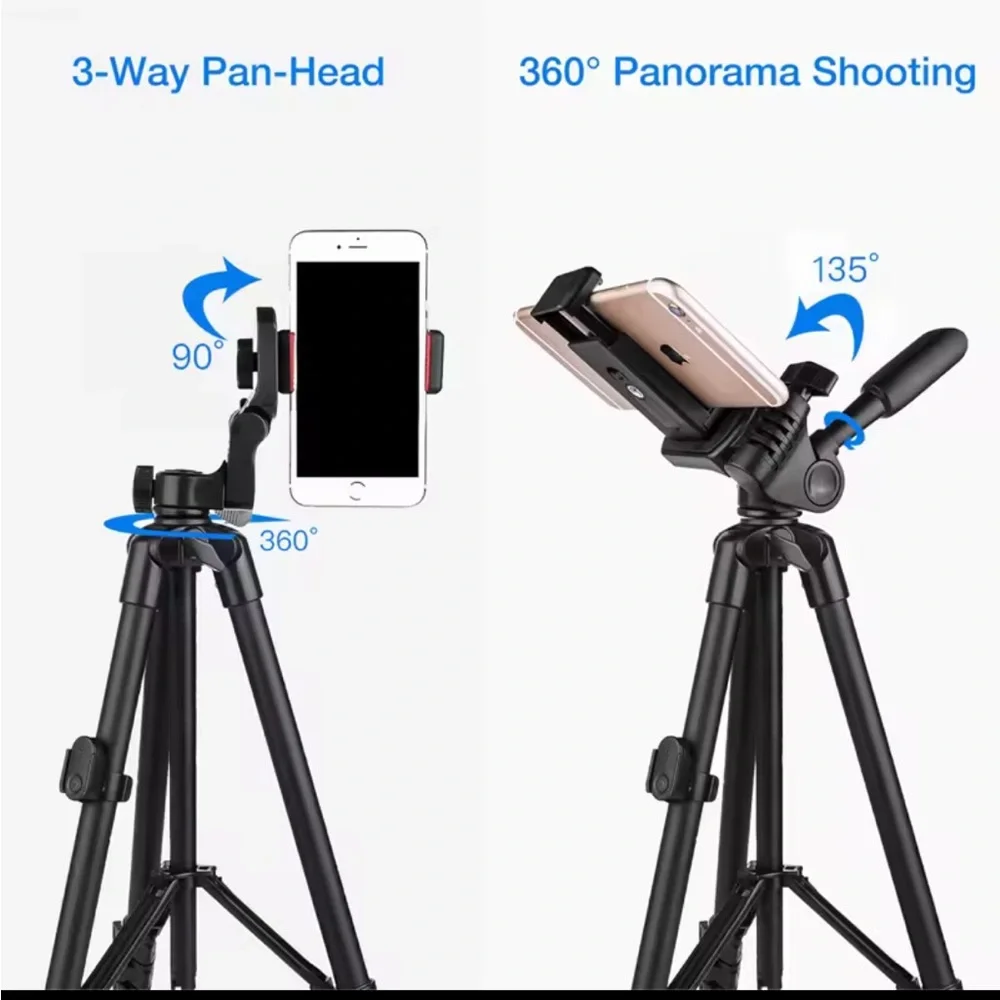 Phone Tripod 55in Professional Video Recording Camera Photography Stand